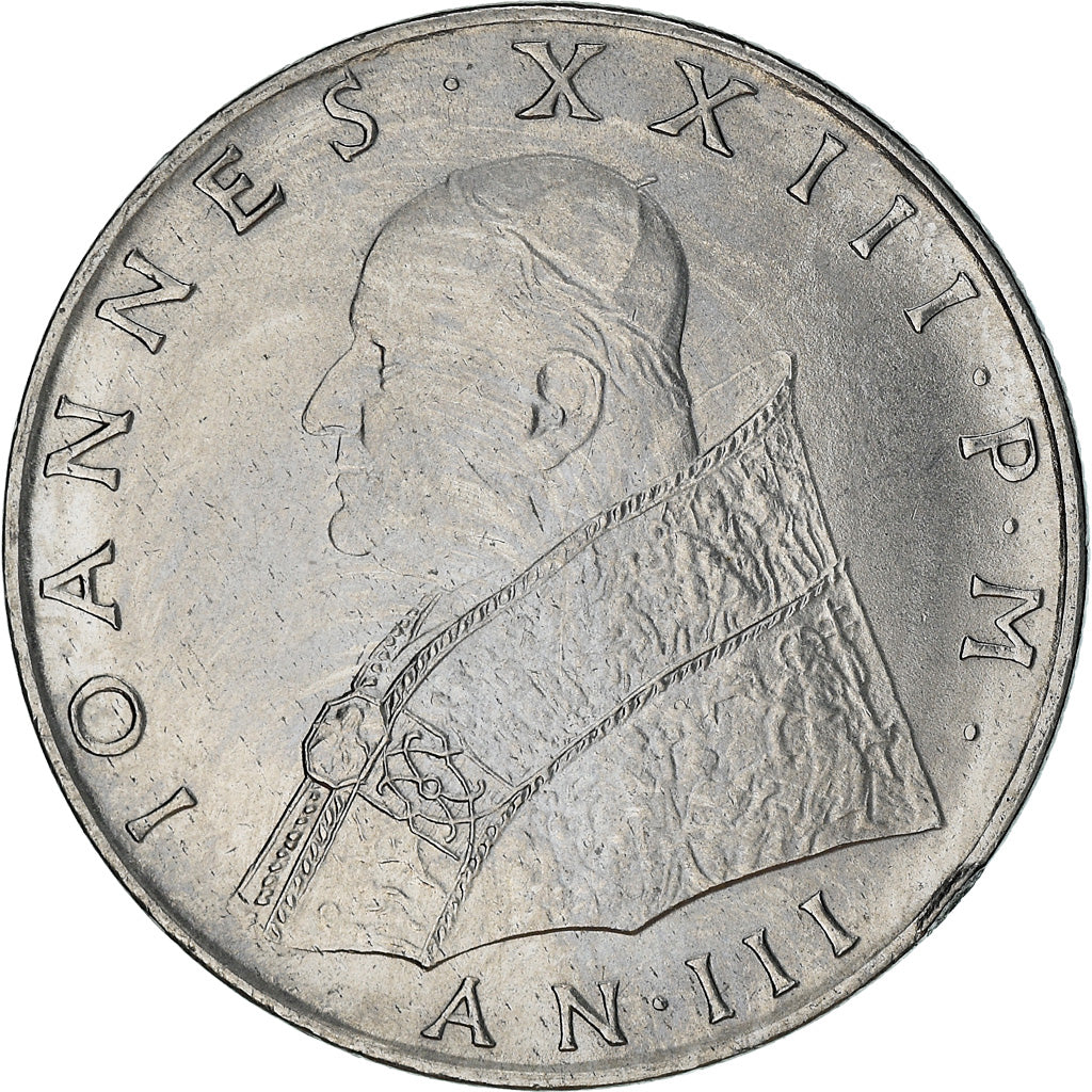 Münze, Vatikanstadt, John XXIII, 100 Lire, 1961, SS, Stainless Steel, KM:64.2