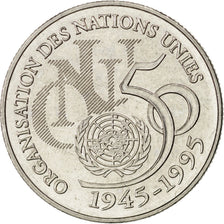 FRANCE, ONU, 5 Francs, 1995, KM #1118, AU(55-58), Silver, 29, Gadoury #776,...