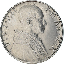 Coin, VATICAN CITY, Pius XII, 50 Lire, 1957, AU(50-53), Stainless Steel, KM:54.1