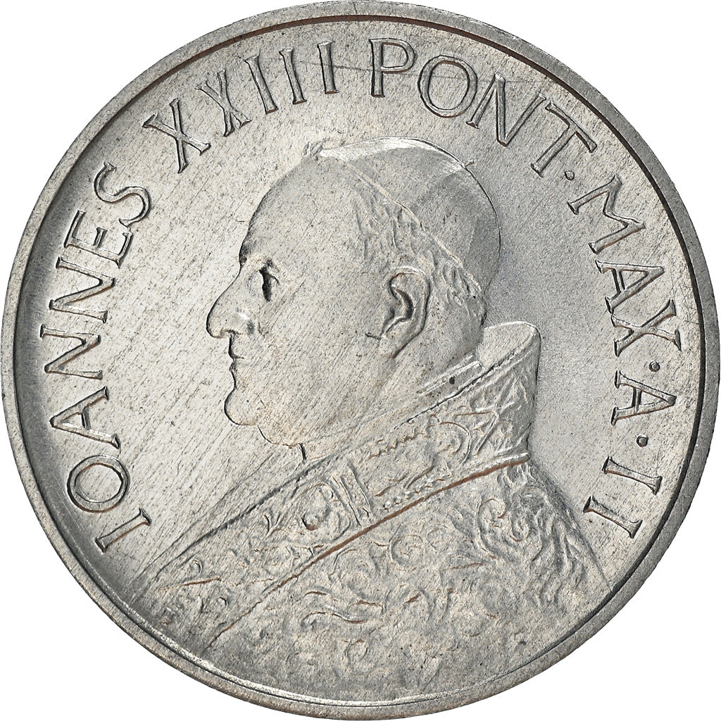 Coin, VATICAN CITY, John XXIII, 10 Lire, 1960, MS(63), Aluminum, KM:61.2