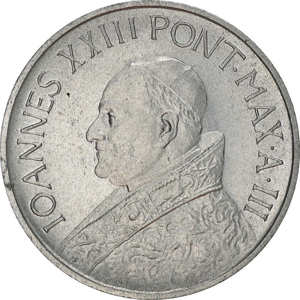 Coin, VATICAN CITY, John XXIII, 10 Lire, 1961, MS(63), Aluminum, KM:61.2