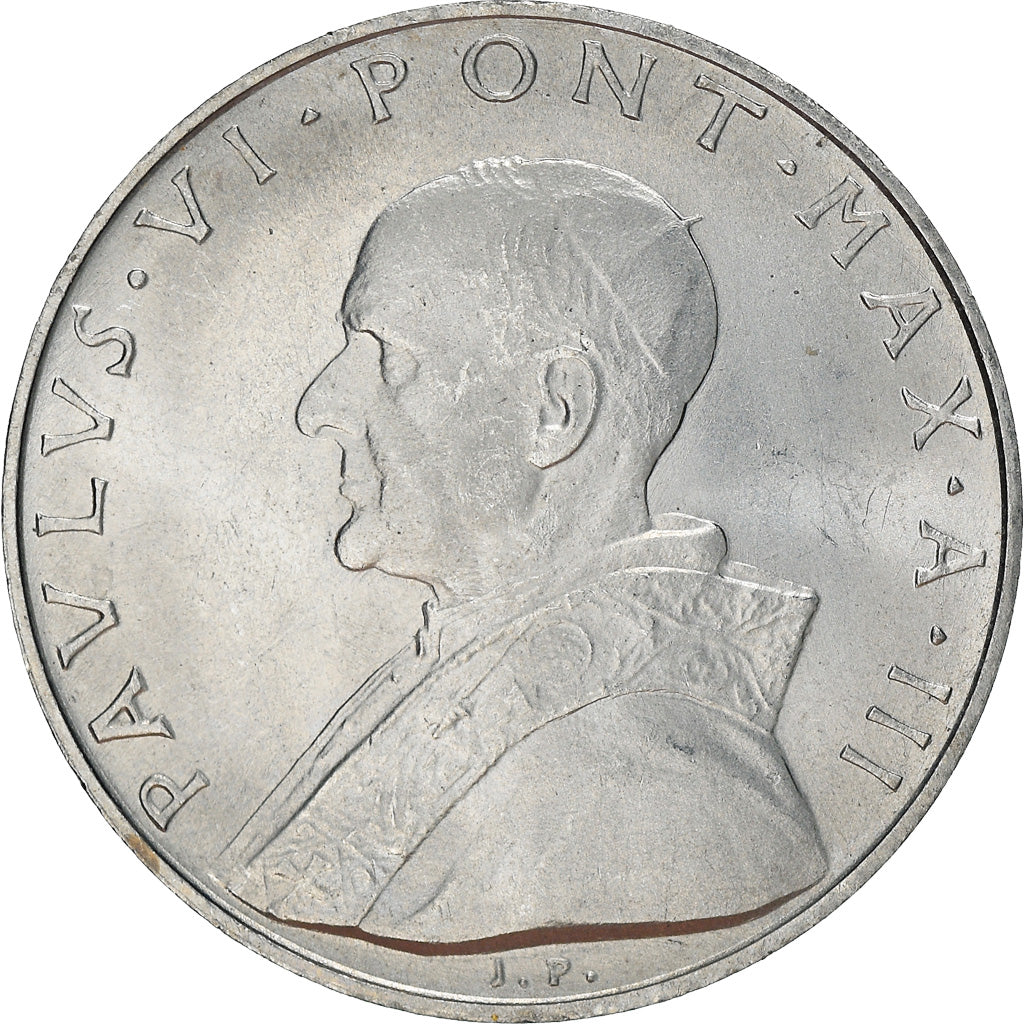 Moneta, CITTÀ DEL VATICANO, Paul VI, 10 Lire, 1965, BB+, Alluminio, KM:79.2