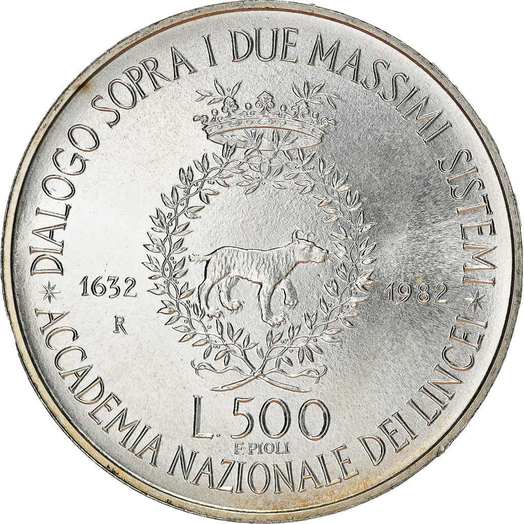 Coin, Italy, 500 Lire, 1982, Rome, MS(65-70), Silver, KM:113