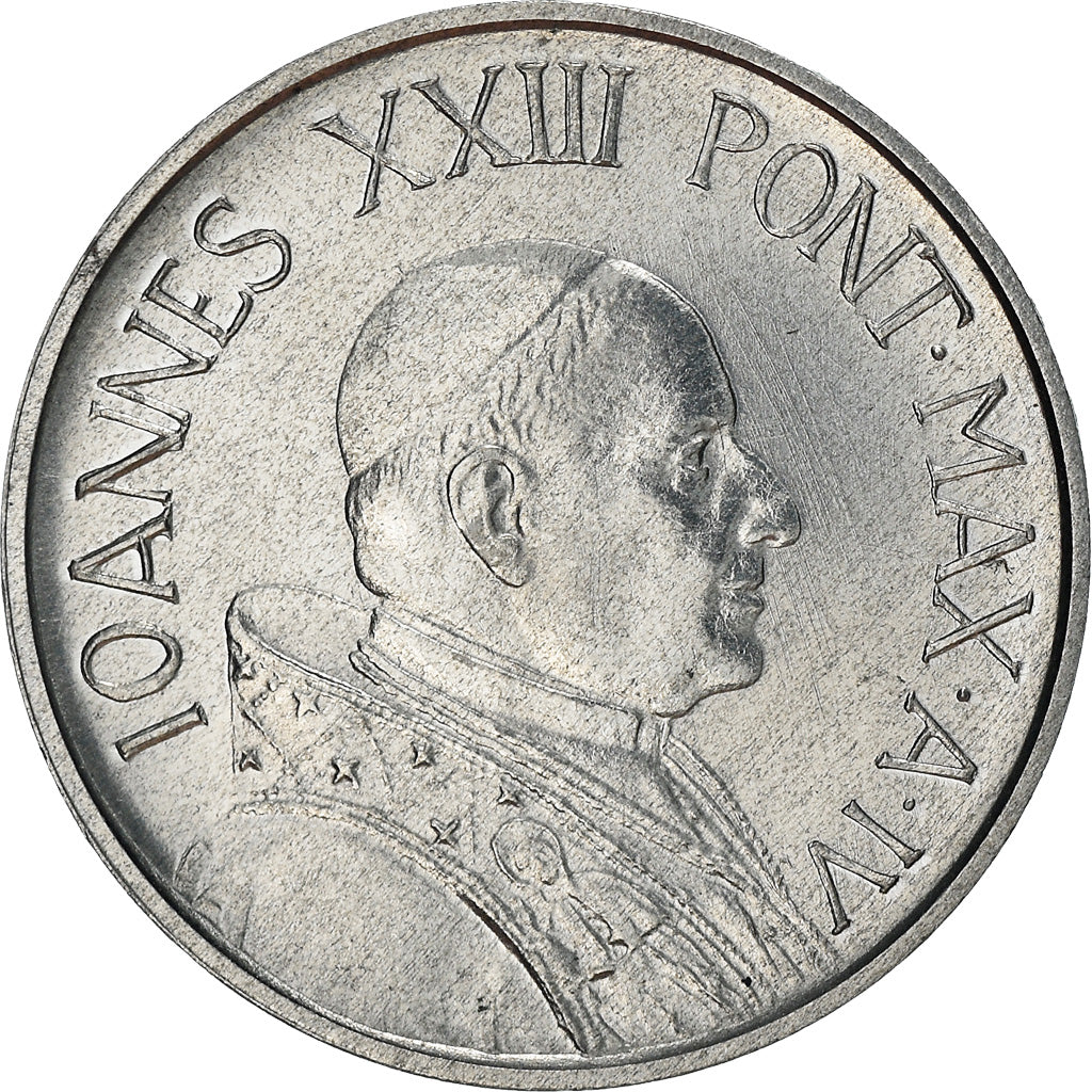 Coin, VATICAN CITY, John XXIII, 5 Lire, 1962, MS(63), Aluminum, KM:60.2