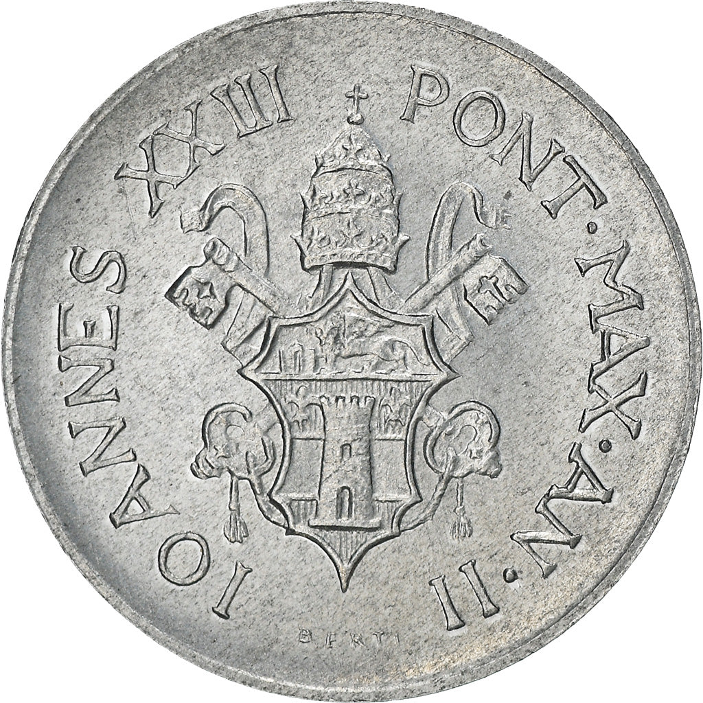 Coin, VATICAN CITY, John XXIII, Lira, 1960, MS(63), Aluminum, KM:58.1