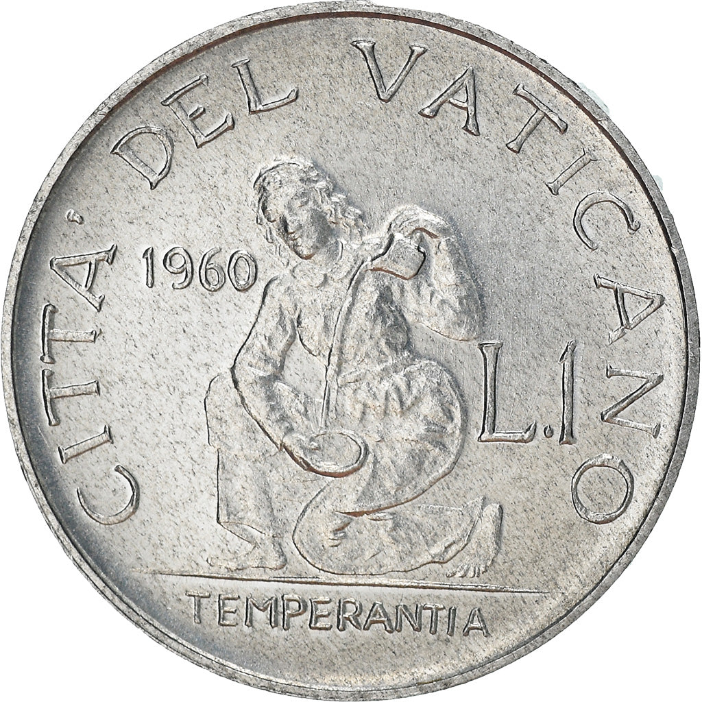 Coin, VATICAN CITY, John XXIII, Lira, 1960, MS(63), Aluminum, KM:58.1