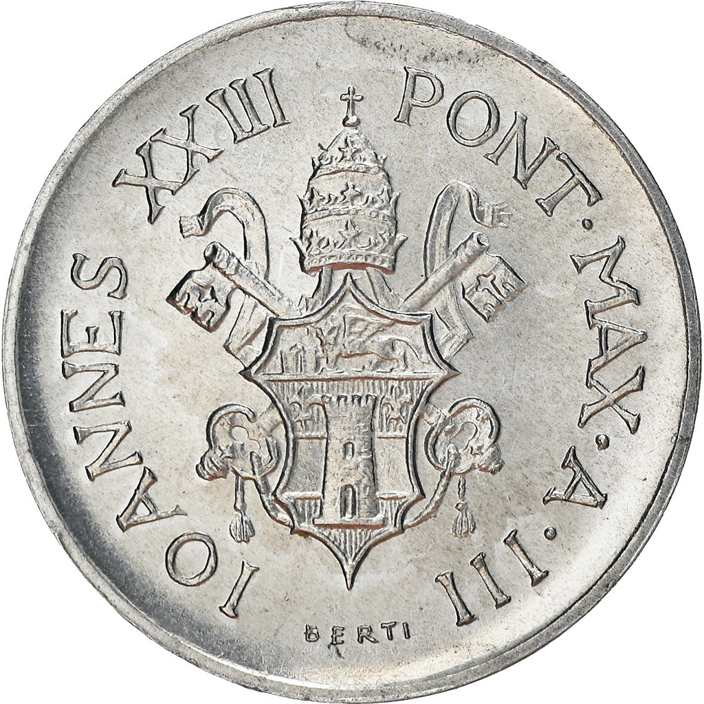 Coin, VATICAN CITY, John XXIII, Lira, 1961, MS(63), Aluminum, KM:58.2
