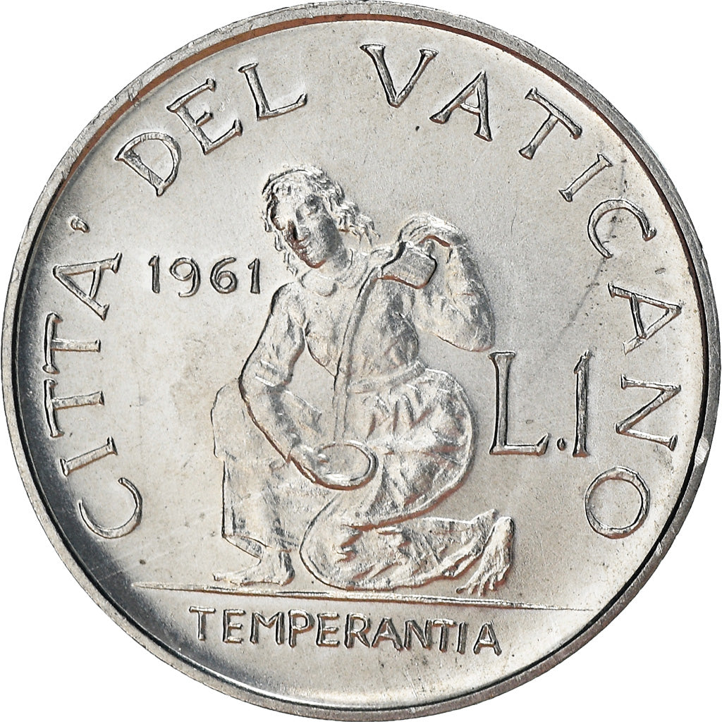 Coin, VATICAN CITY, John XXIII, Lira, 1961, MS(63), Aluminum, KM:58.2