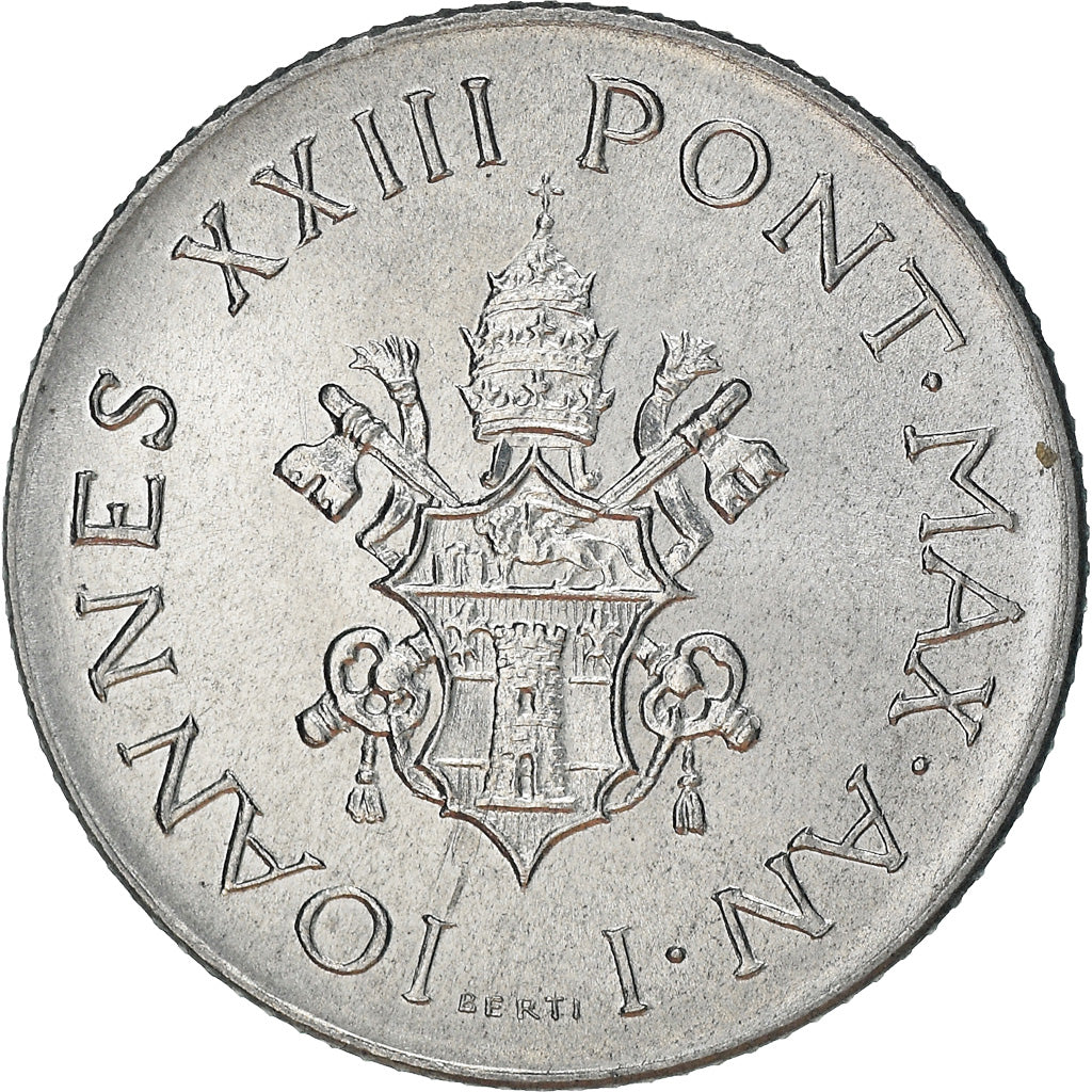 Coin, VATICAN CITY, John XXIII, 2 Lire, 1959, MS(63), Aluminum, KM:59.1