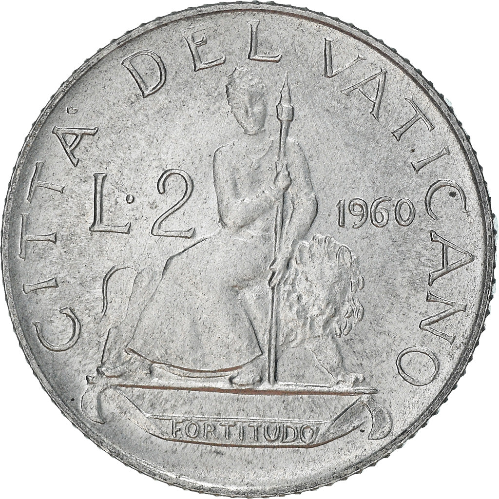 Coin, VATICAN CITY, John XXIII, 2 Lire, 1960, MS(63), Aluminum, KM:59.1