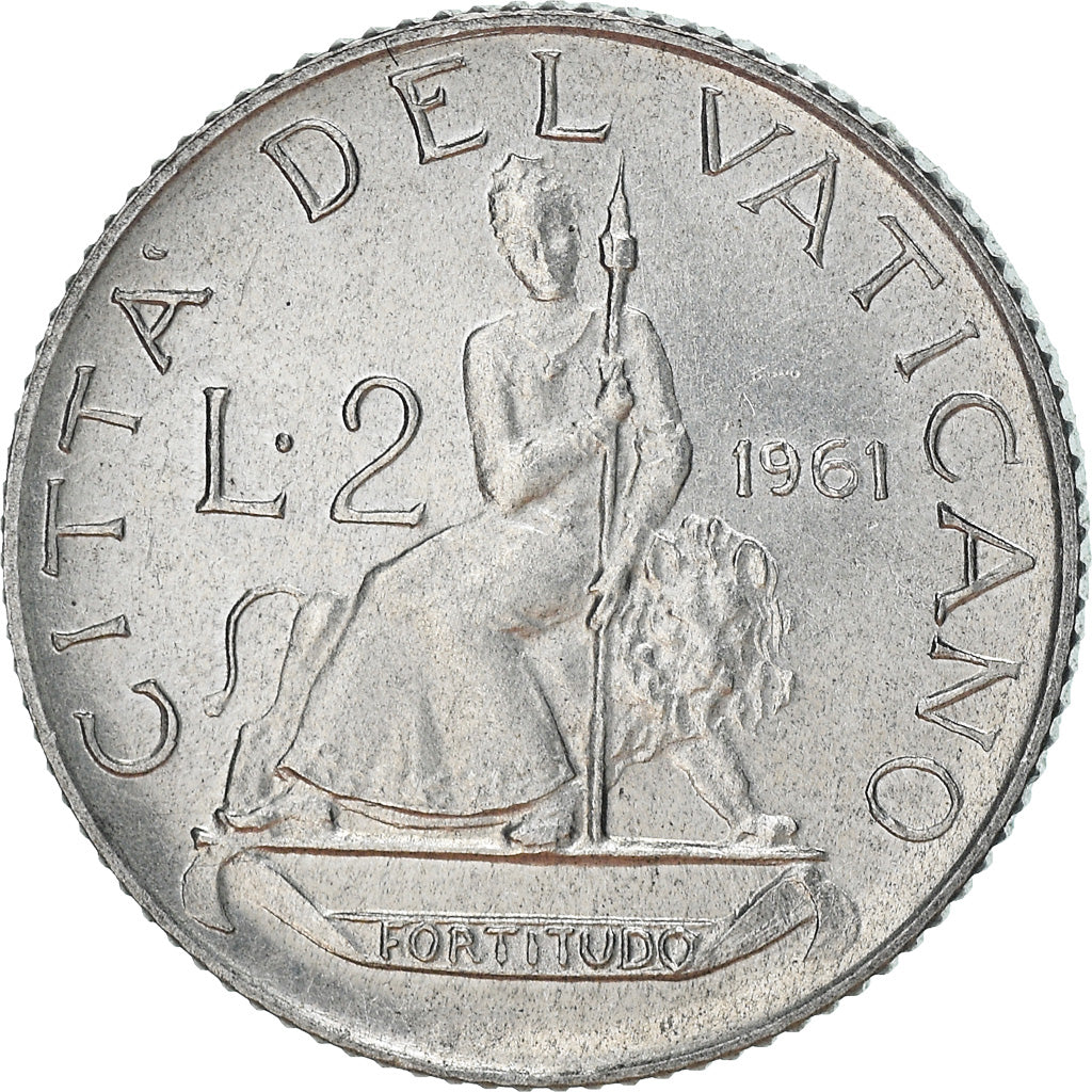 Monnaie, Cité du Vatican, John XXIII, 2 Lire, 1961, SPL, Aluminium, KM:59.2