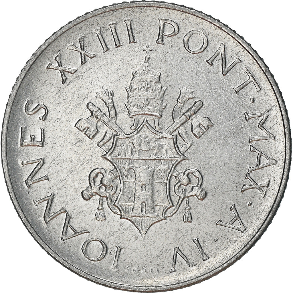 Coin, VATICAN CITY, John XXIII, 2 Lire, 1962, MS(63), Aluminum, KM:59.2