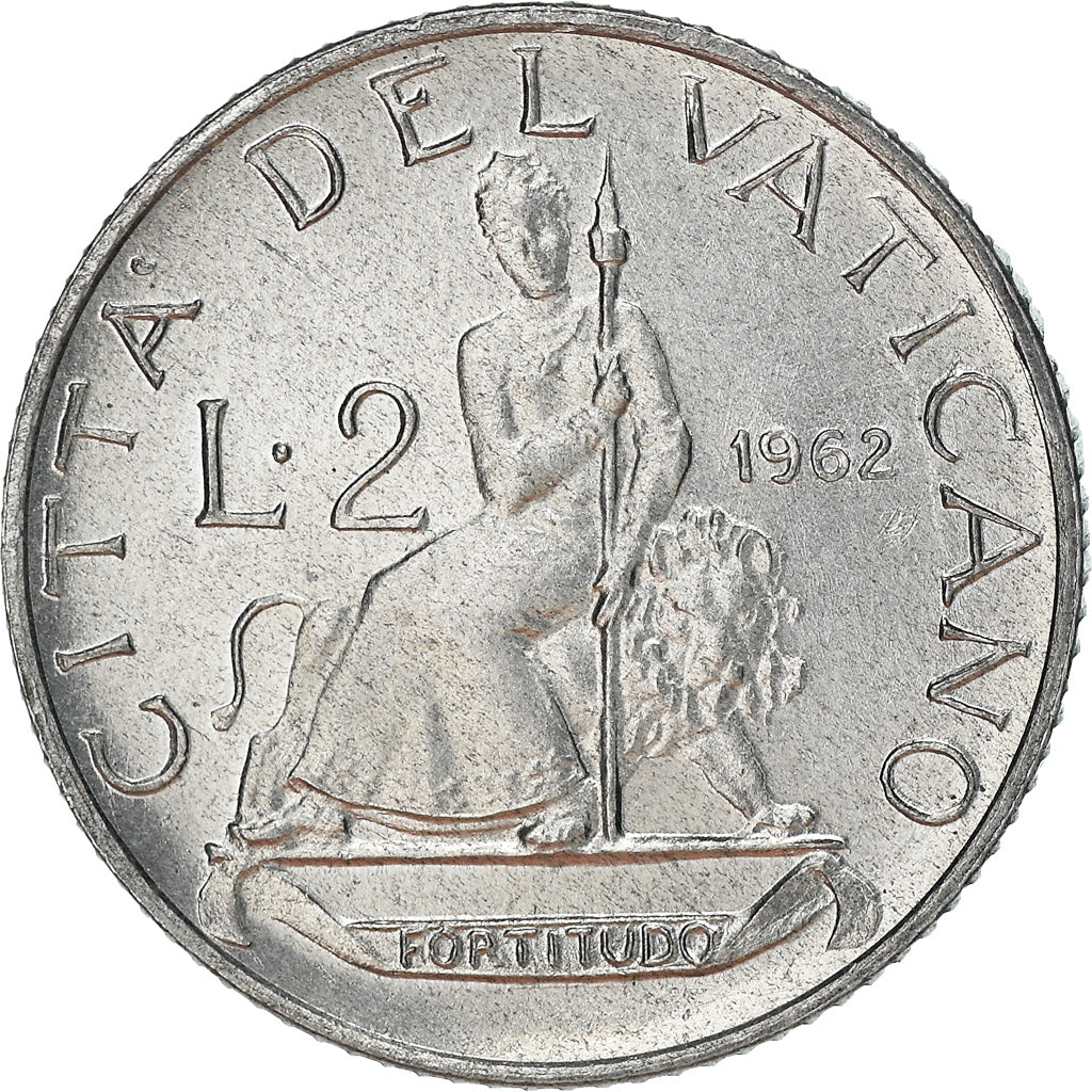 Coin, VATICAN CITY, John XXIII, 2 Lire, 1962, MS(63), Aluminum, KM:59.2