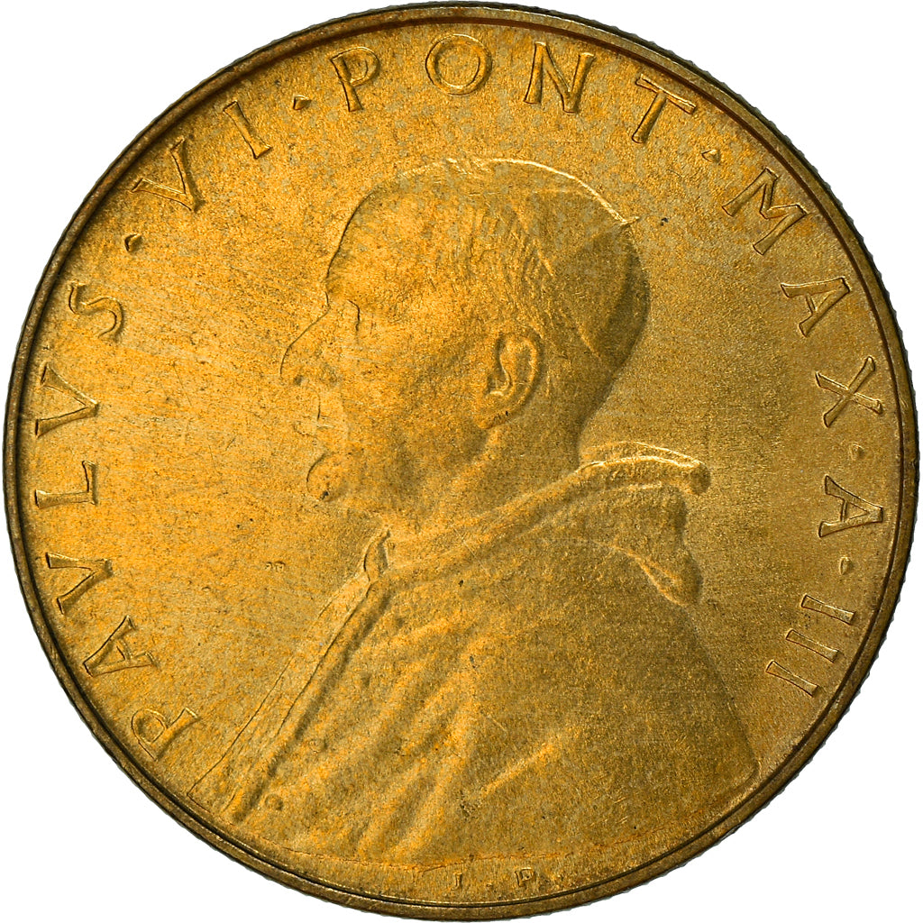 Moneta, PAŃSTWO WATYKAŃSKIE, Paul VI, 20 Lire, 1965, MS(63), Aluminium-Brąz