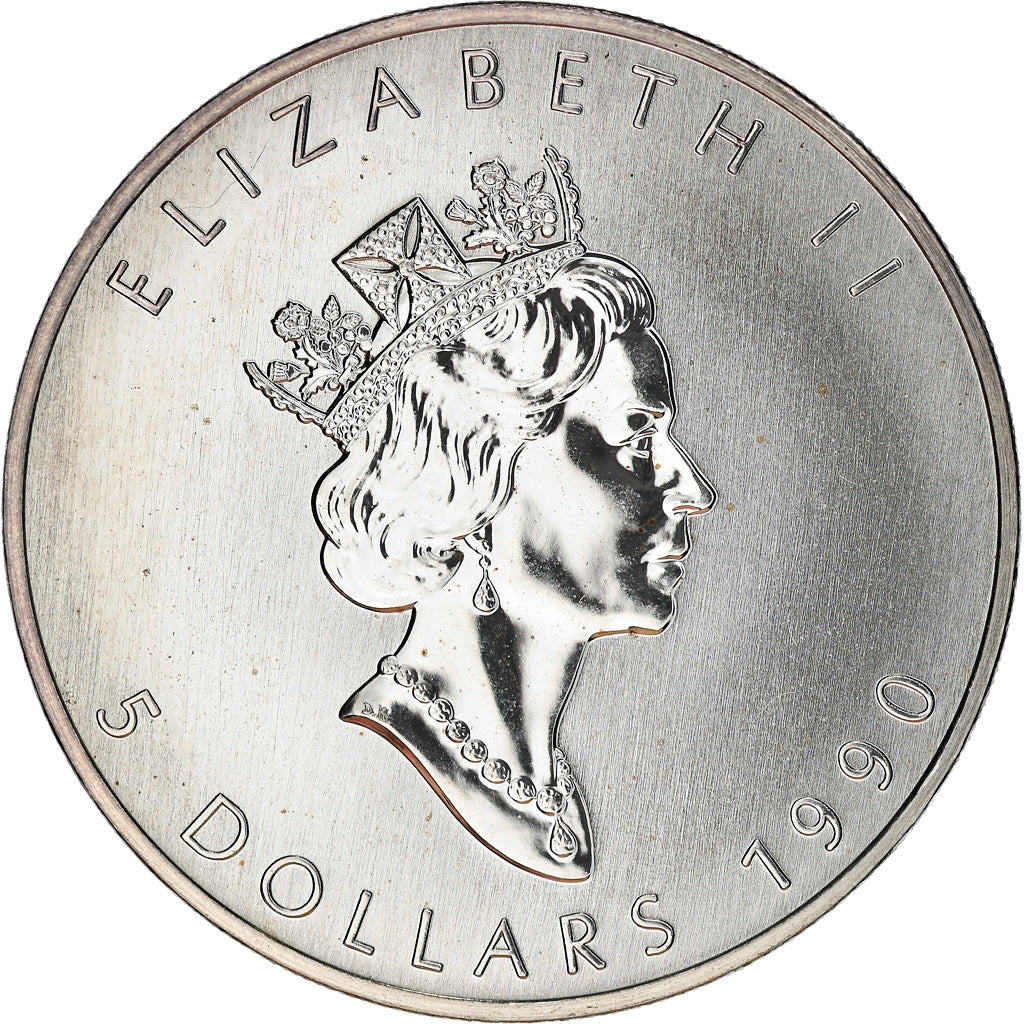 Coin, Canada, Elizabeth II, 5 Dollars, 1990, Royal Canadian Mint, Ottawa