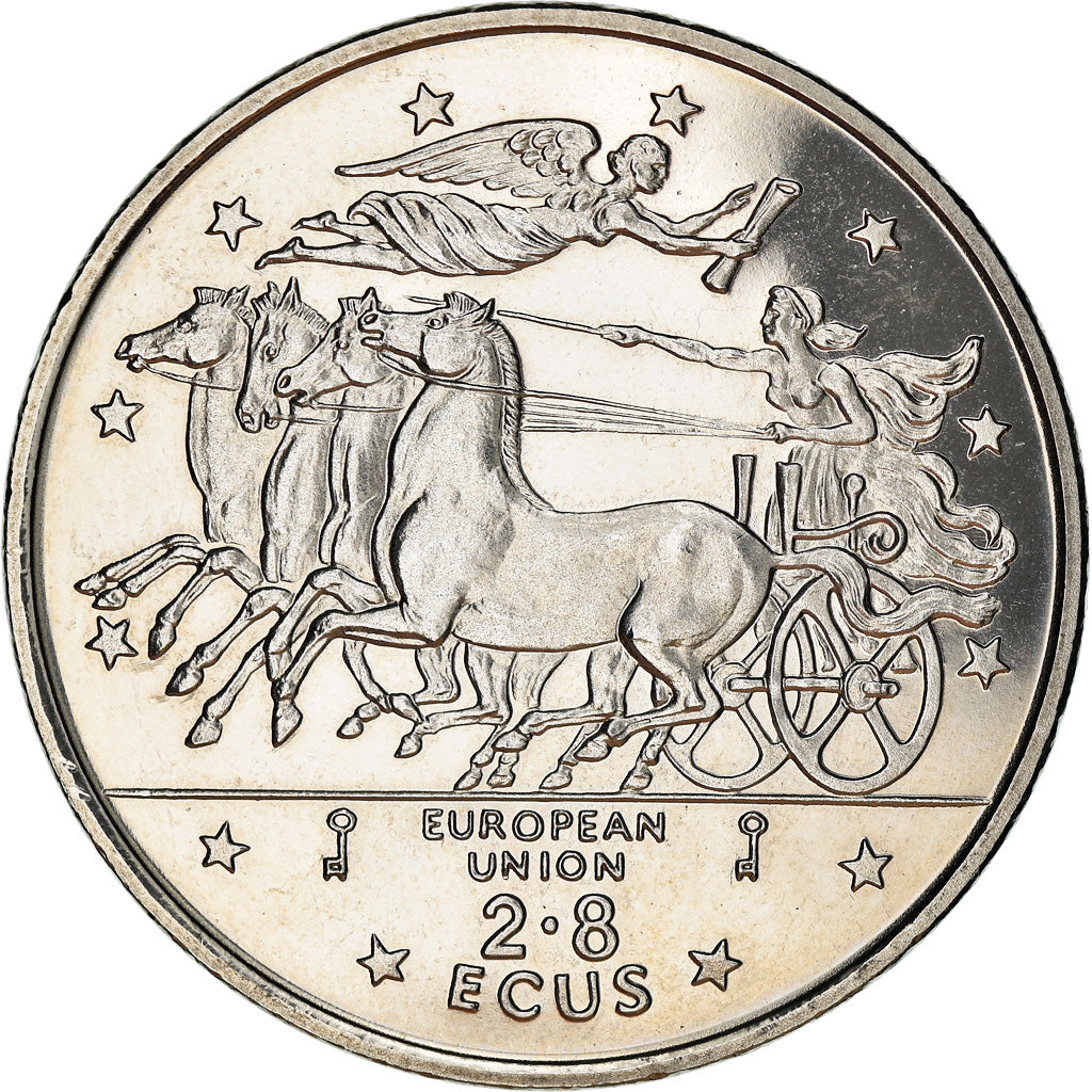 Coin, Gibraltar, 2.8 Ecus, 1994, BE, MS(63), Cupro-nickel, KM:489