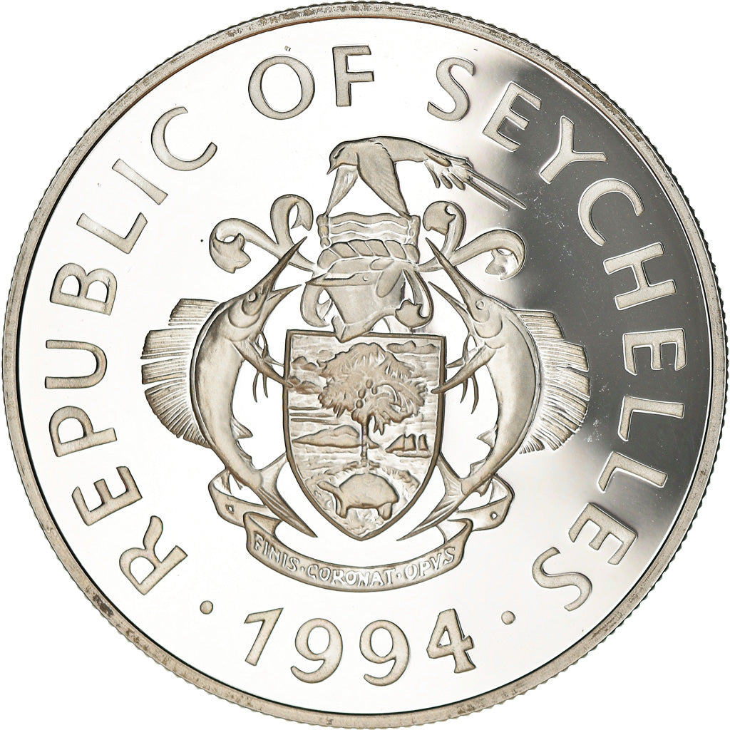 Coin, Seychelles, Queen Mother, 25 Rupees, 1994, BE, MS(65-70), Silver, KM:79