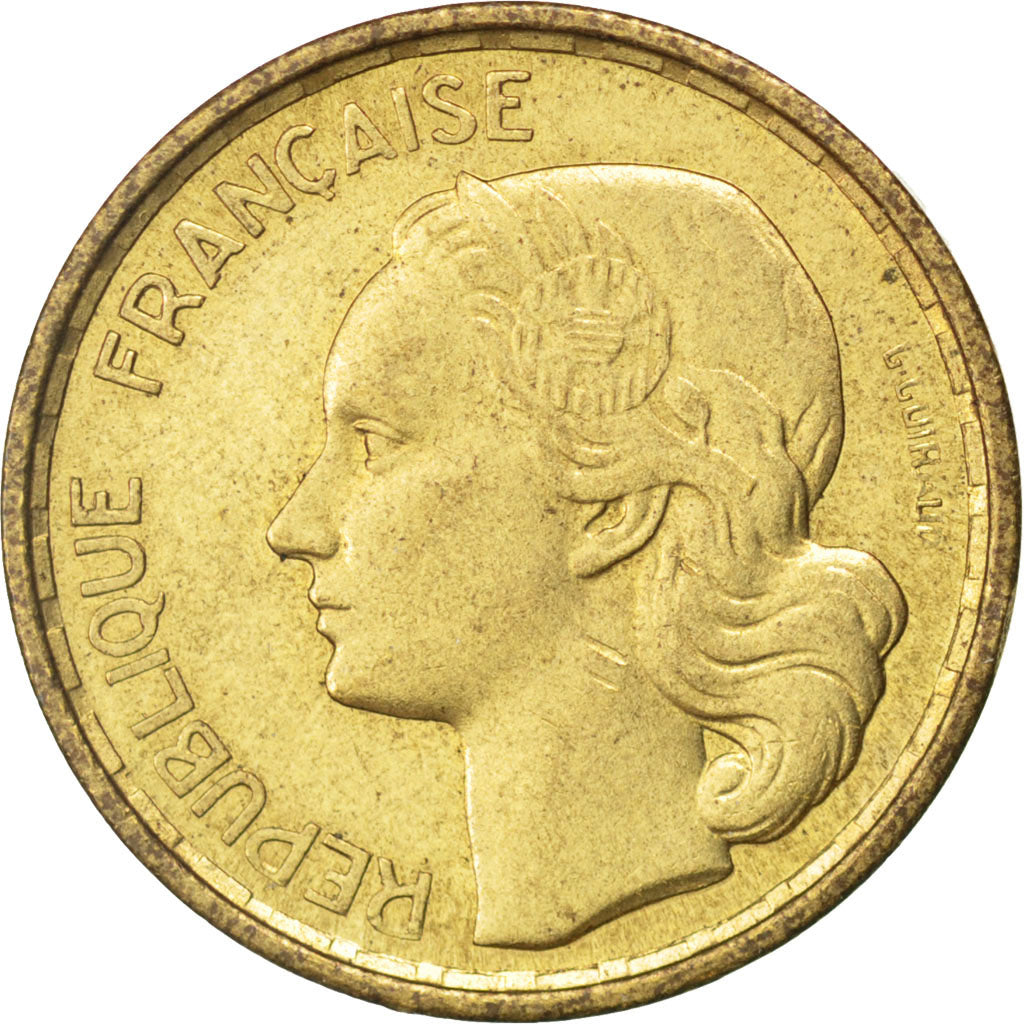 FRANCE, Guiraud, 10 Francs, 1955, Paris, KM #915.1, AU(50-53), Aluminum-Bronze,.