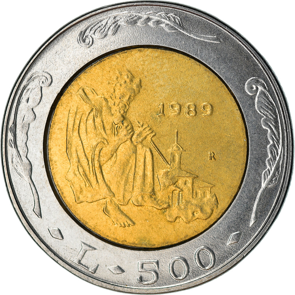 Monnaie, San Marino, 500 Lire, 1989, TTB, Bi-Metallic, KM:239