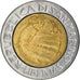 Moneda, San Marino, 500 Lire, 1985, MBC, Bimetálico, KM:181