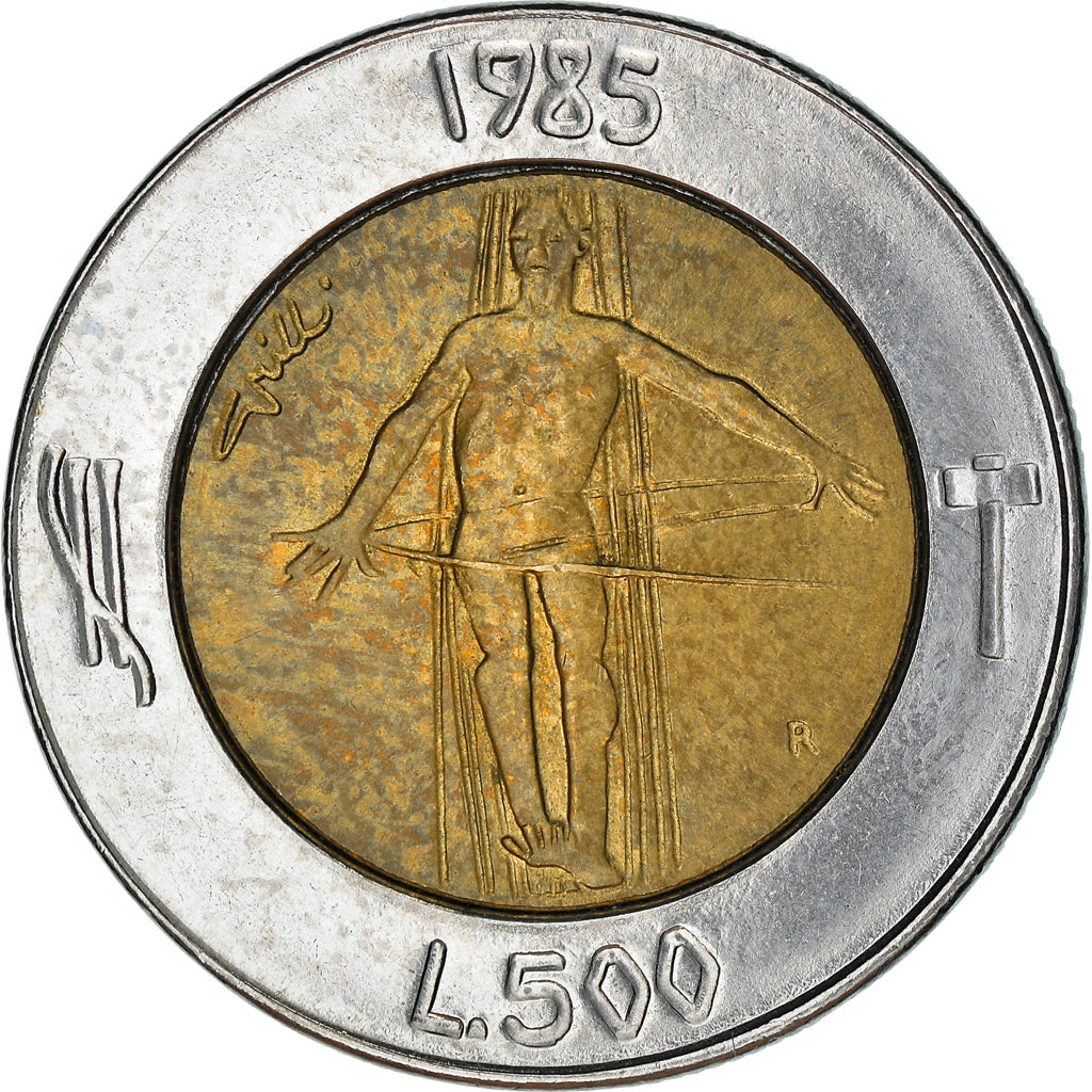 Coin, San Marino, 500 Lire, 1985, AU(50-53), Bi-Metallic, KM:181