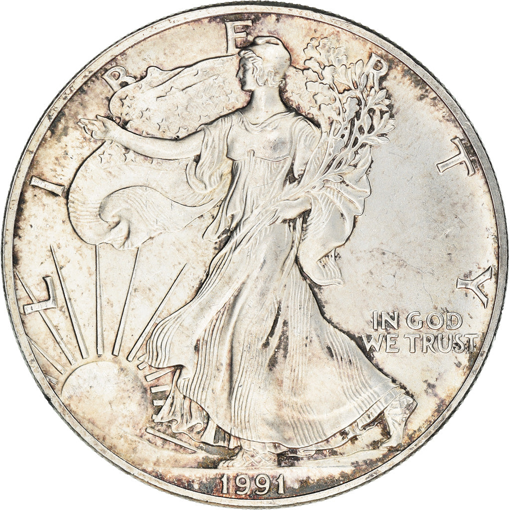 Coin, United States, Dollar, 1991, U.S. Mint, Philadelphia, AU(50-53), Silver