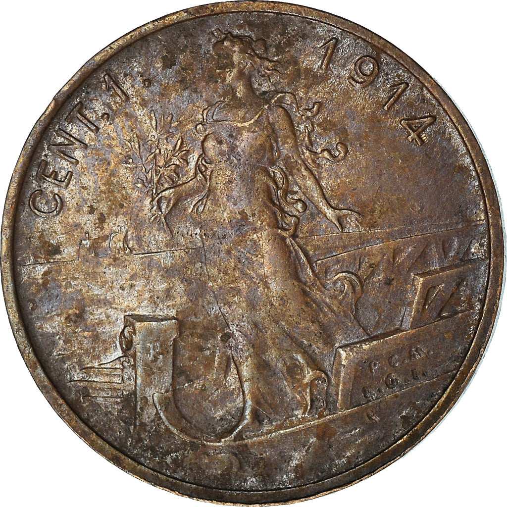 Coin, Italy, Centesimo, 1914, F(12-15), Copper, KM:40