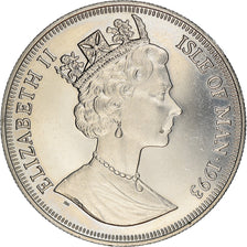 Moeda, Ilha de Man, Diplodocus, Crown, 1993, BE, AU(55-58), Cobre-níquel