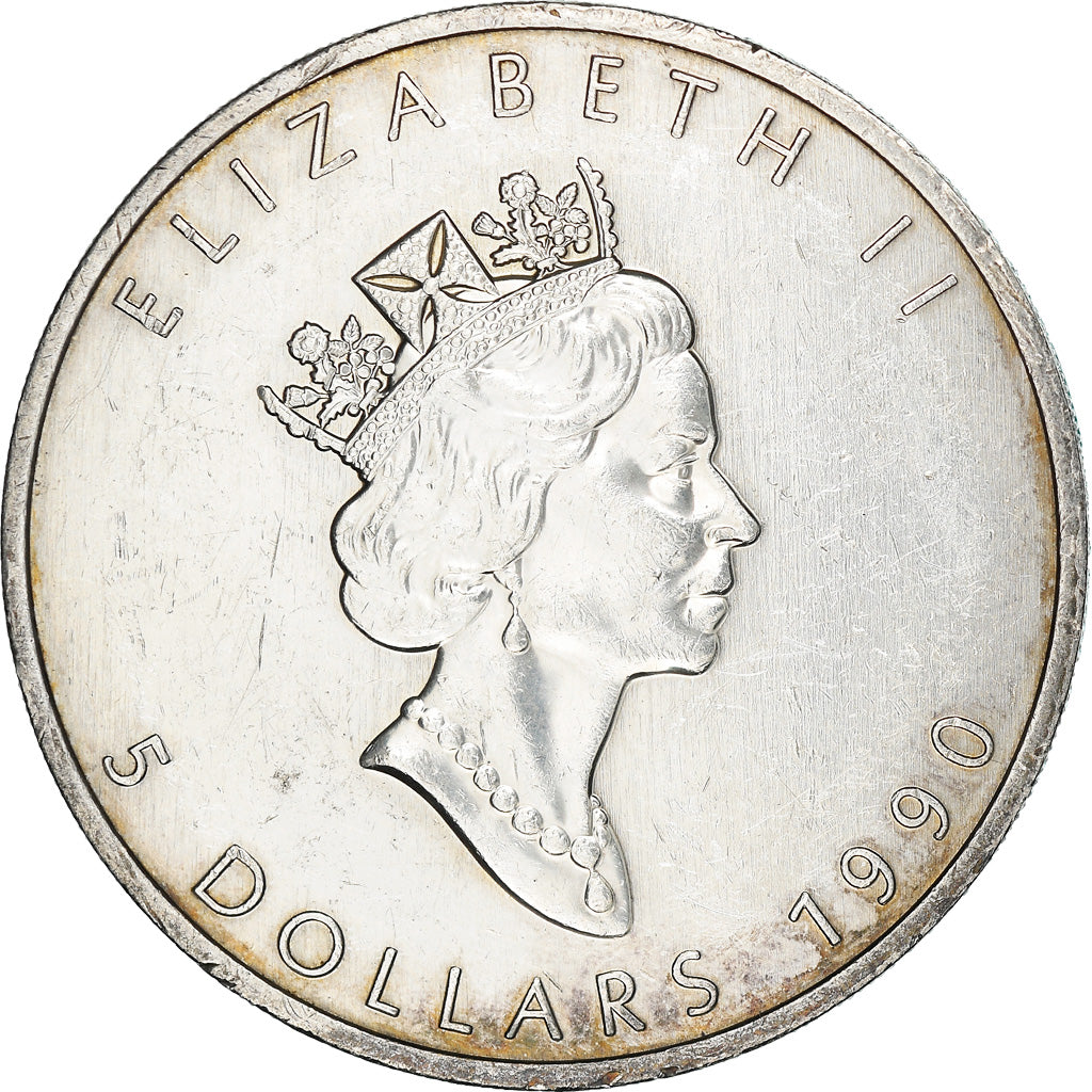 Coin, Canada, Elizabeth II, 5 Dollars, 1990, Royal Canadian Mint, Ottawa