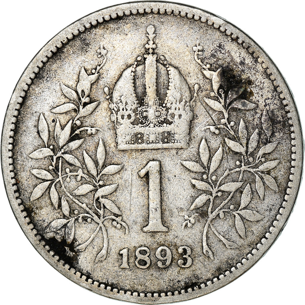 Coin, Austria, Franz Joseph I, Corona, 1893, VF(20-25), Silver, KM:2804