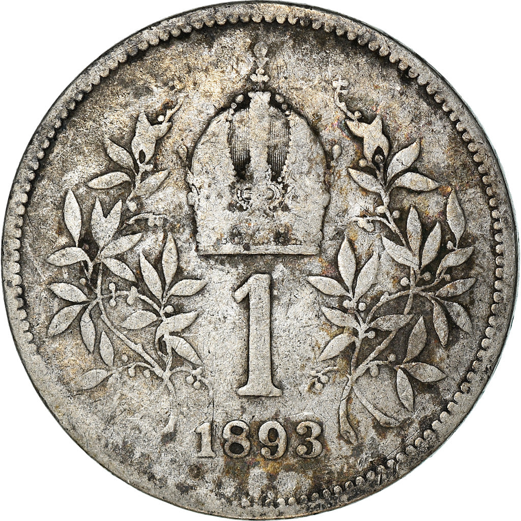 Coin, Austria, Franz Joseph I, Corona, 1893, VF(20-25), Silver, KM:2804