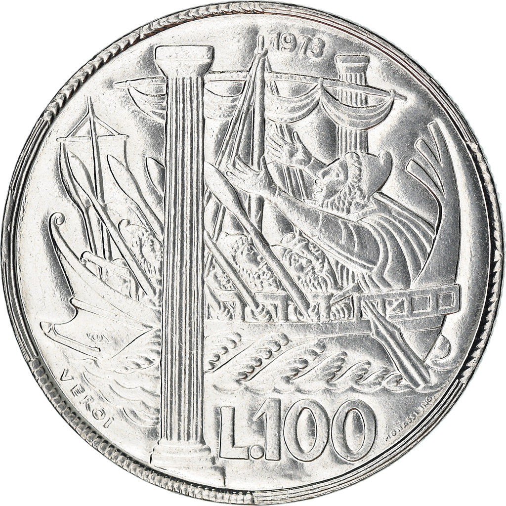 Coin, San Marino, 100 Lire, 1973, Rome, AU(55-58), Steel, KM:28