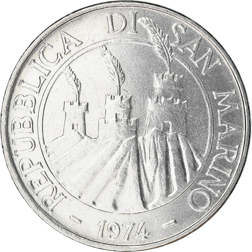 Münze, San Marino, 100 Lire, 1974, Rome, SS+, Steel, KM:36