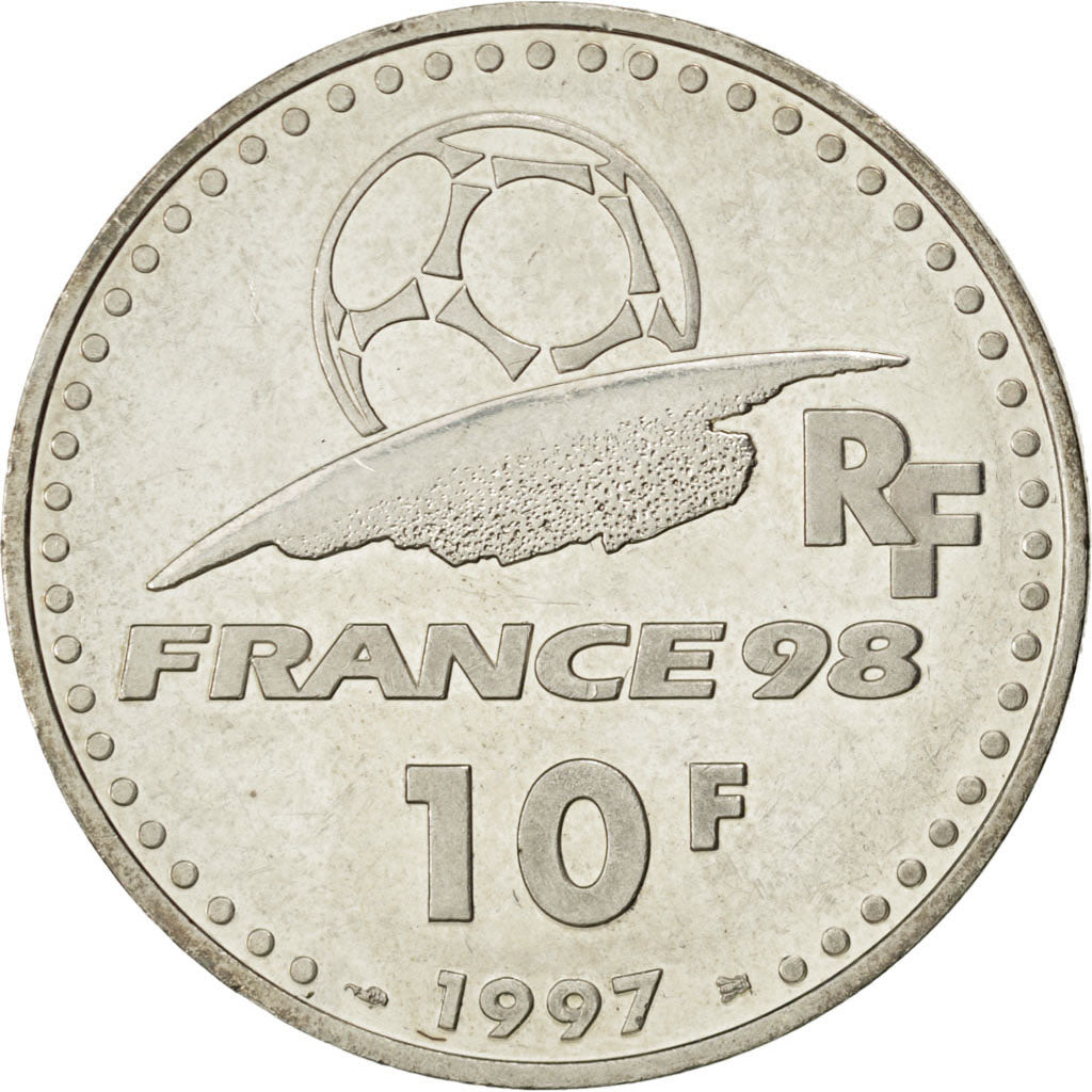 Vème République, 10 Francs Coupe du Monde, Allemagne, 1997, KM 1164