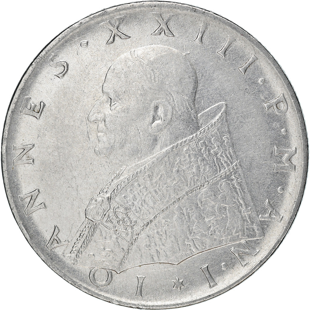 Coin, VATICAN CITY, John XXIII, 100 Lire, 1959, VF(30-35), Stainless Steel