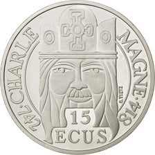 FRANCE, 100 Francs-15 Ecus, 1990, KM #989, AU(55-58), Silver, 22.22