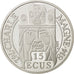 FRANCE, 100 Francs-15 Ecus, 1990, KM #989, AU(55-58), Silver, 22.22