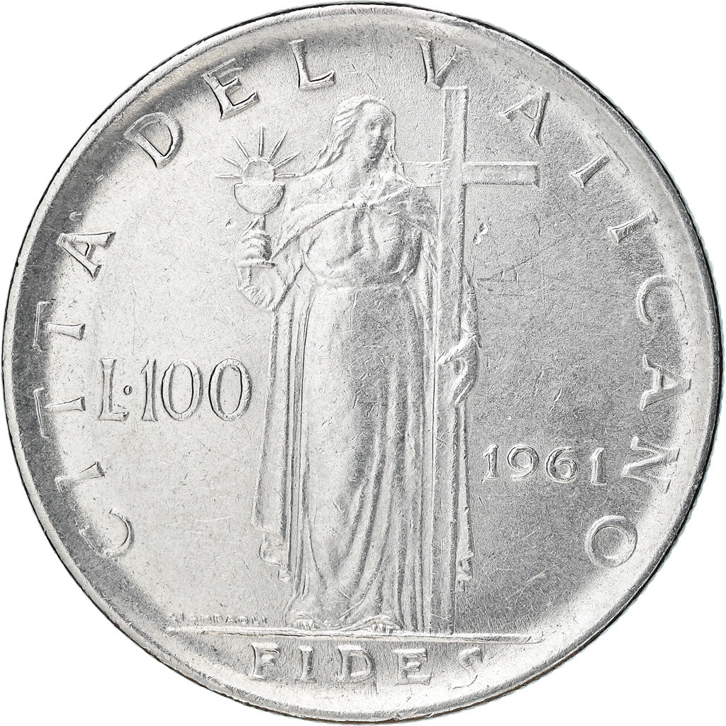 Monnaie, Cité du Vatican, John XXIII, 100 Lire, 1961, TTB+, Stainless Steel