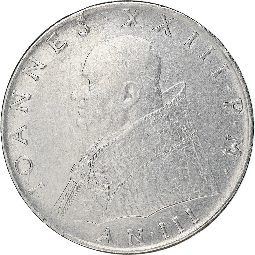 Coin, VATICAN CITY, John XXIII, 100 Lire, 1961, VF(30-35), Stainless Steel