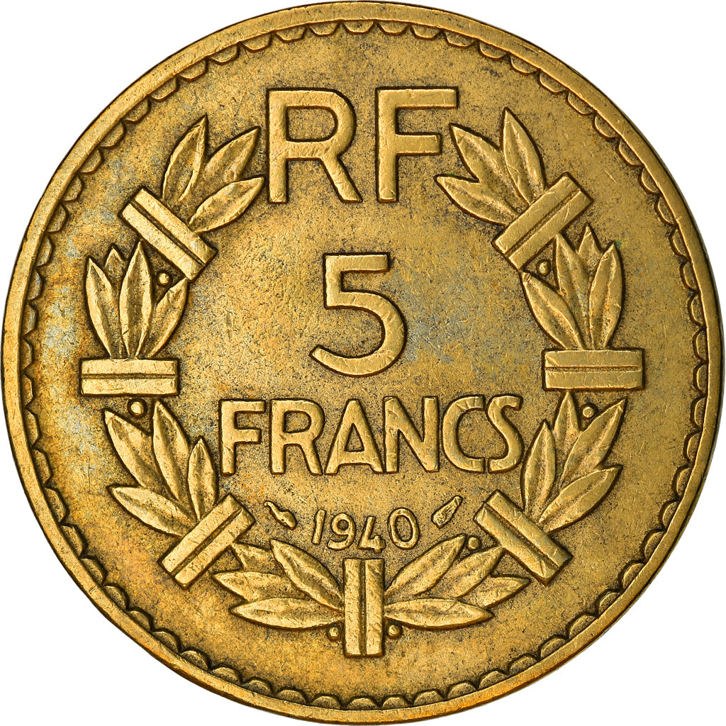 Monnaie, France, Lavrillier, 5 Francs, 1940, Paris, TTB, Aluminum-Bronze