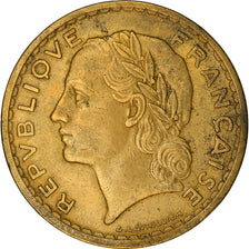 Moneda, Francia, Lavrillier, 5 Francs, 1940, Paris, BC+, Aluminio - bronce