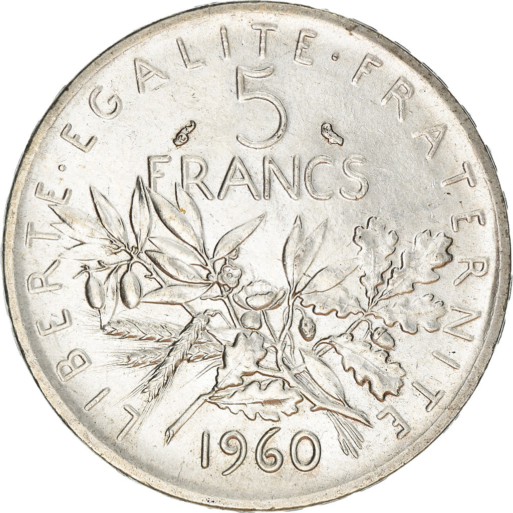 Moneta, Francia, Semeuse, 5 Francs, 1960, SPL-, Argento, KM:926, Gadoury:770