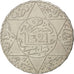 MOROCCO, 1/2 Rial, 5 Dirhams, 1903, Paris, KM #21.3, EF(40-45), Silver, 32,...