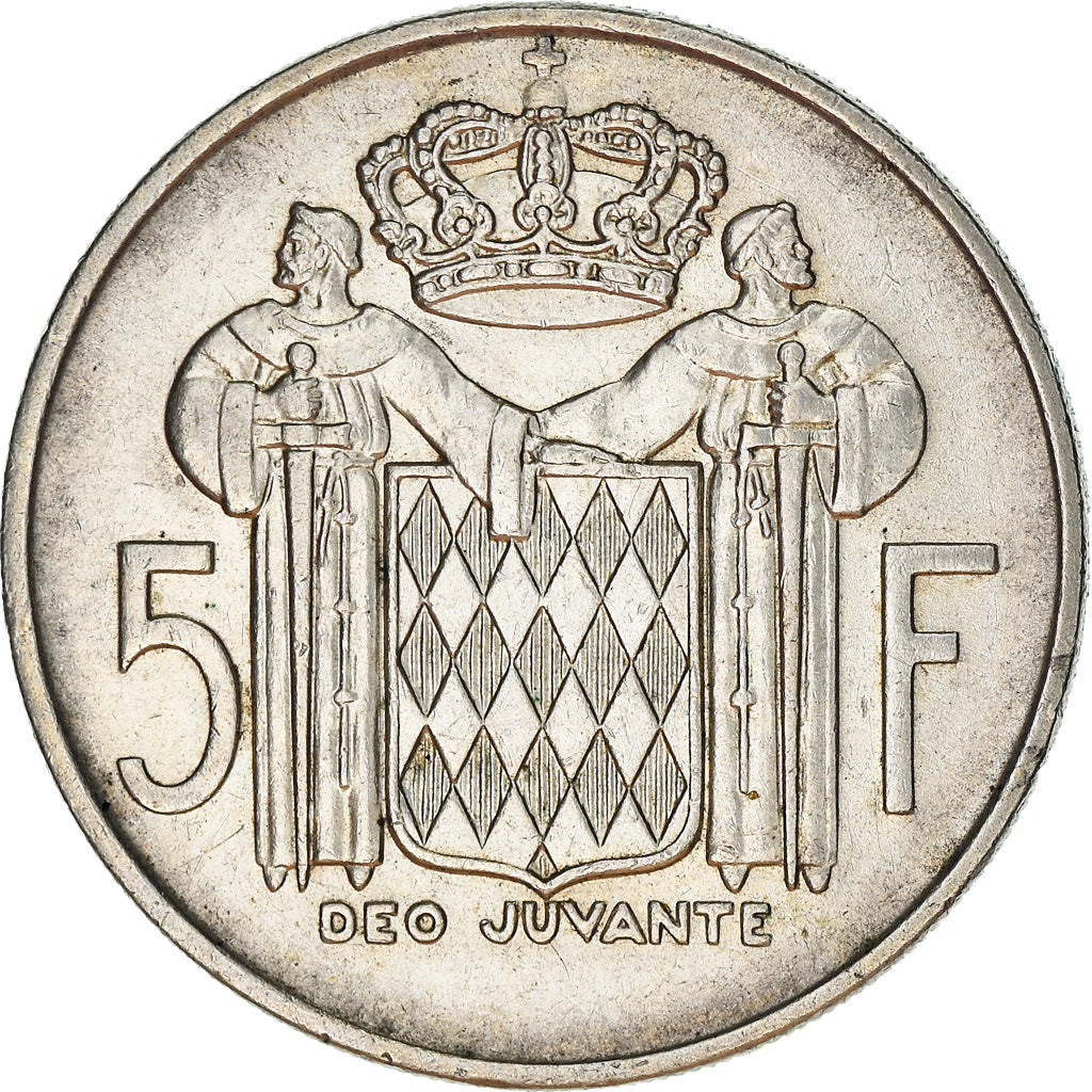 Coin, Monaco, Rainier III, 5 Francs, 1966, EF(40-45), Silver, KM:141