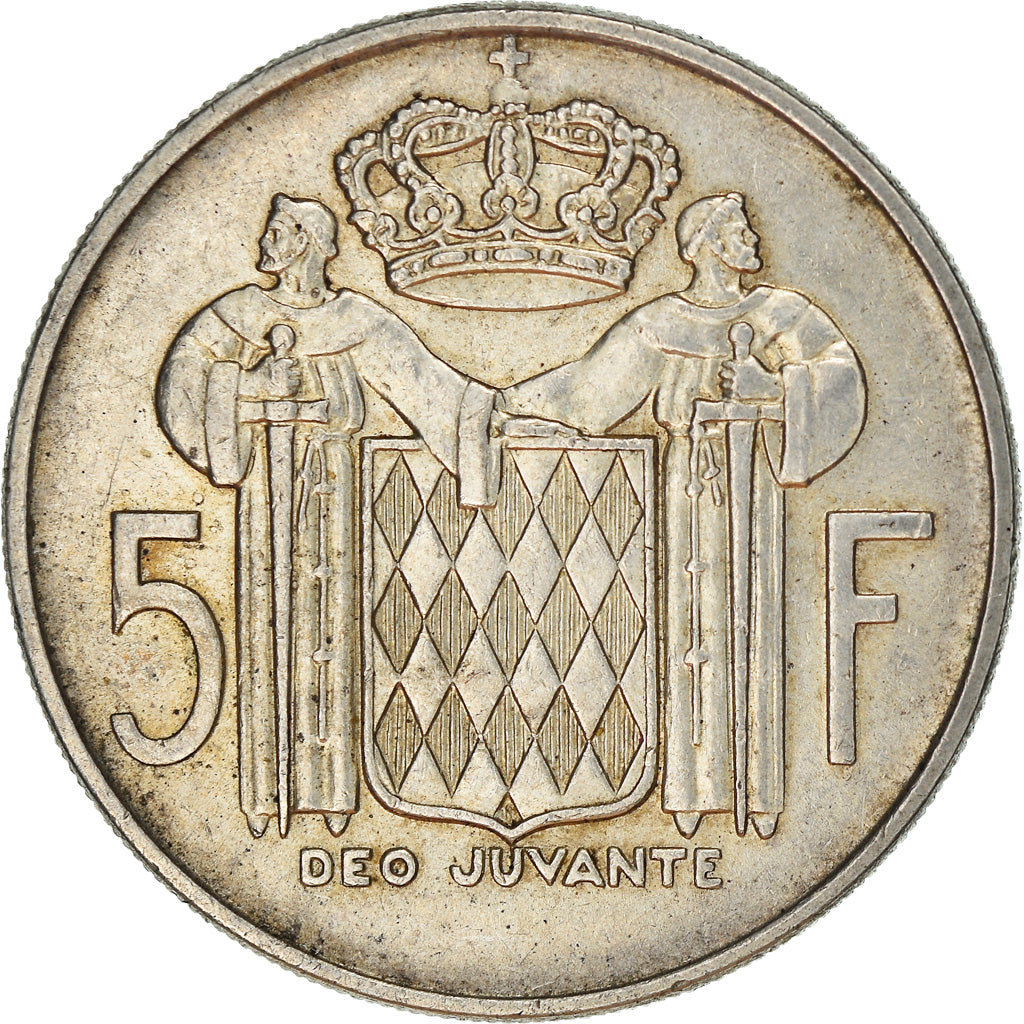 Coin, Monaco, Rainier III, 5 Francs, 1966, EF(40-45), Silver, KM:141