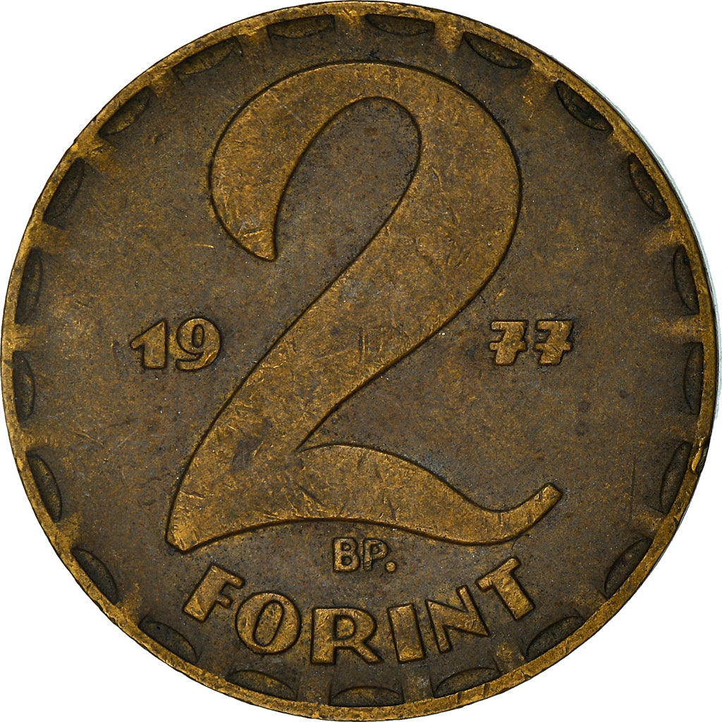 Münze, Ungarn, 2 Forint, 1977, SS, Messing, KM:591