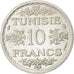 Coin, Tunisia, Ahmad Pasha Bey, 10 Francs, 1934, Paris, AU(55-58), Silver
