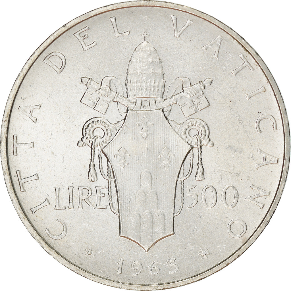 Coin, VATICAN CITY, Paul VI, 500 Lire, 1963, AU(55-58), Silver, KM:83.1