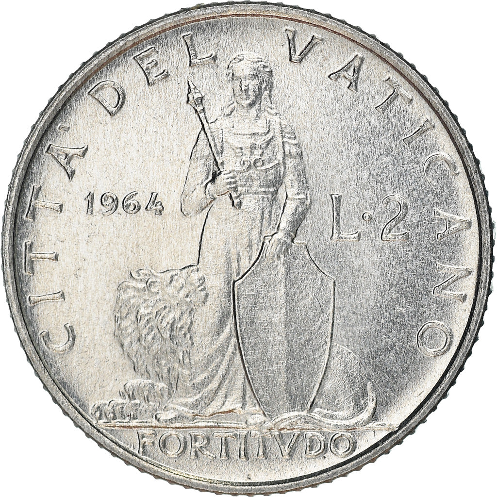 Coin, VATICAN CITY, Paul VI, 2 Lire, 1964, MS(63), Aluminum, KM:77.2
