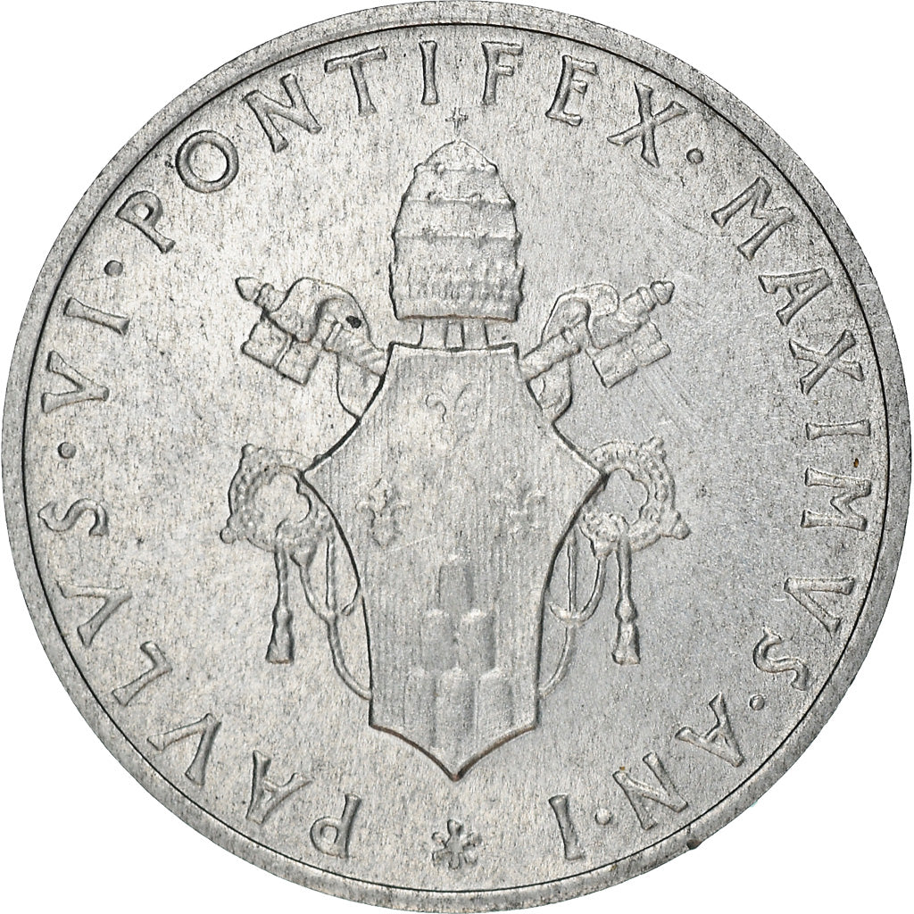 Coin, VATICAN CITY, Paul VI, Lira, 1963, MS(63), Aluminum, KM:76.1